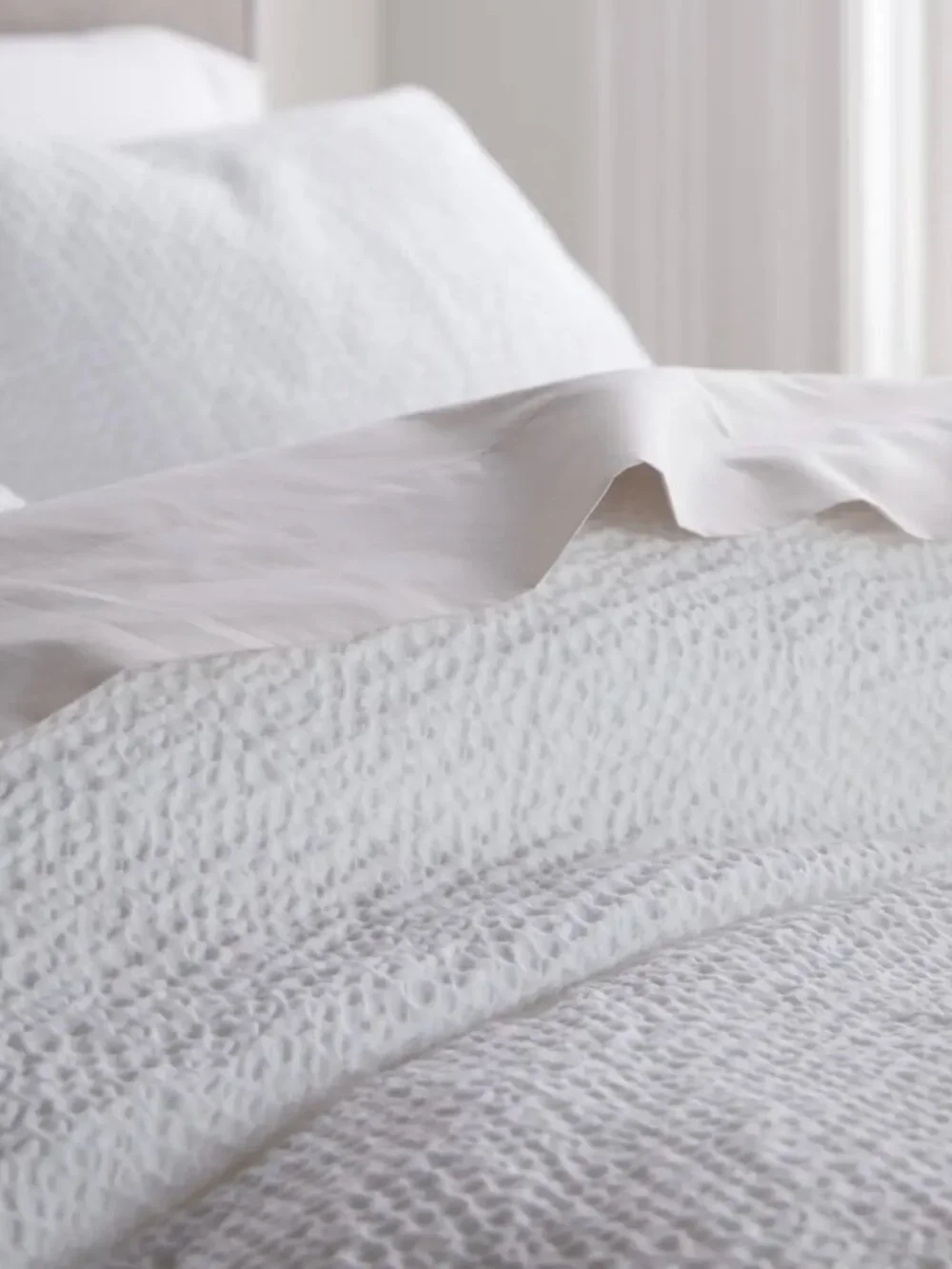 QUINCE Organic Luxe Honeycomb Duvet Cover Set QUEEN in WHITE NWOT